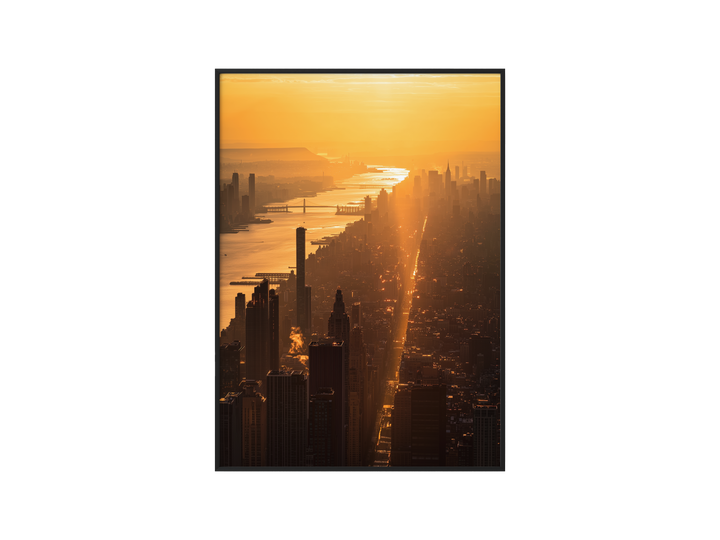 Gyldne Øjeblikke – New York Hudson Solnedgang